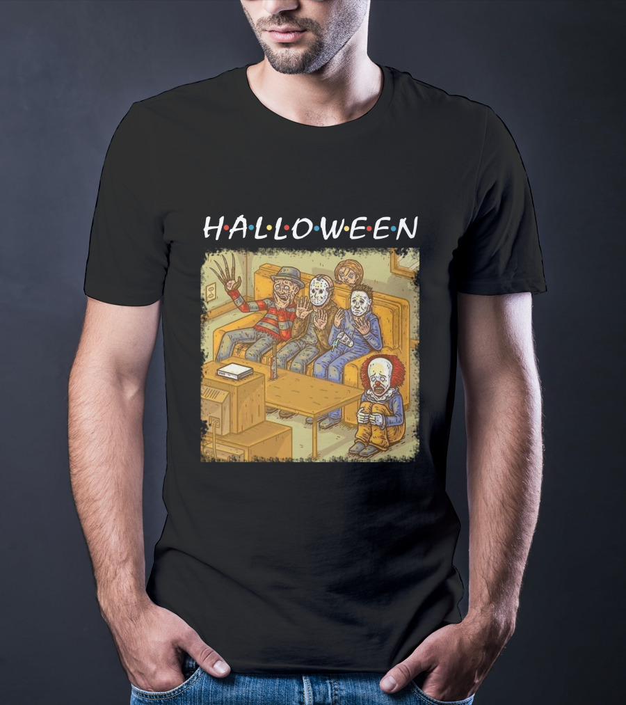 Halloween Horror Icons Relax On Couch T-Shirt