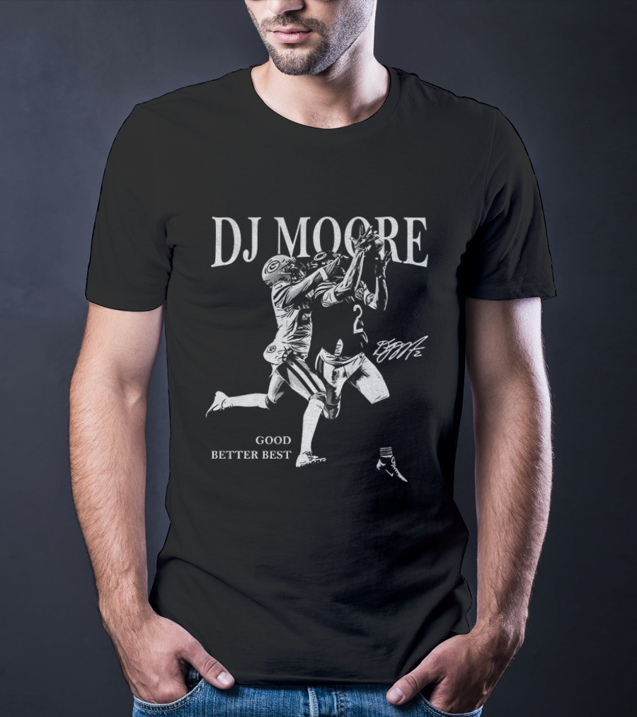 DJ Moore Chicago Good Better Best Retro Signature Football T-Shirt