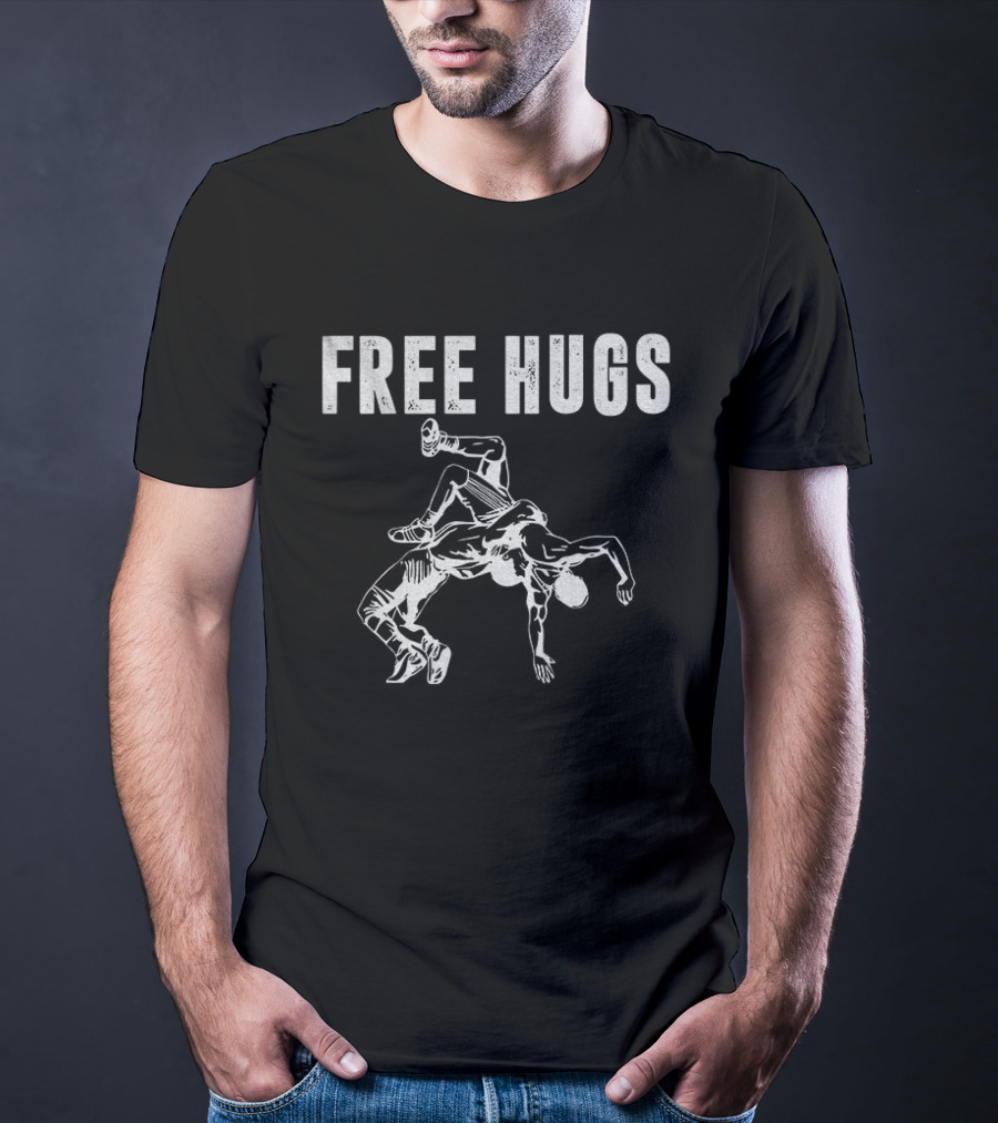 Free Hugs Wrestling Move Grappling Action T-Shirt