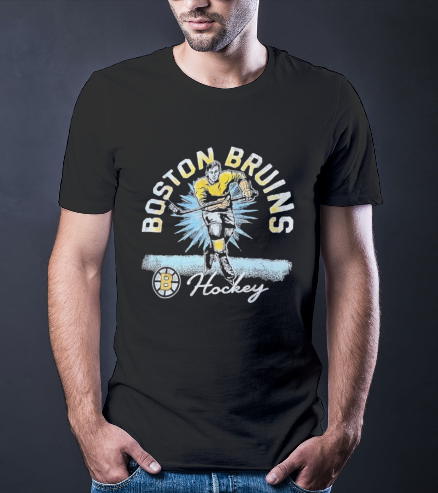 Boston Bruins Hockey NHL Vintage Retro Player Graphic T-Shirt