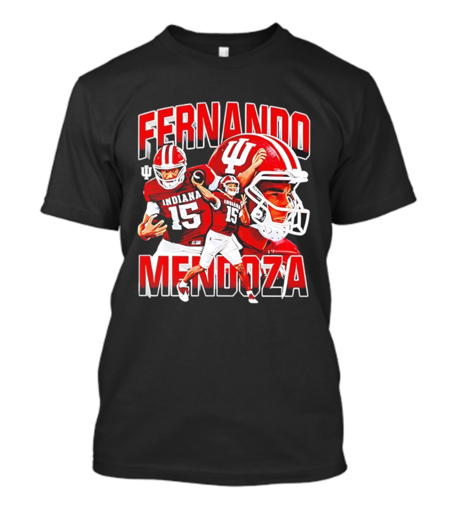 Indiana Football Fernando Mendoza Collage NCAA Player Number 15 T-Shirt