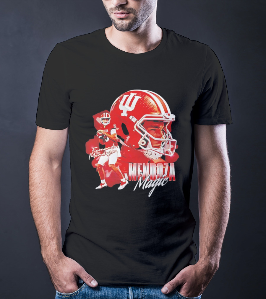 Fernando Mendoza Indiana Mendoza Magic Football Player Collage T-Shirt