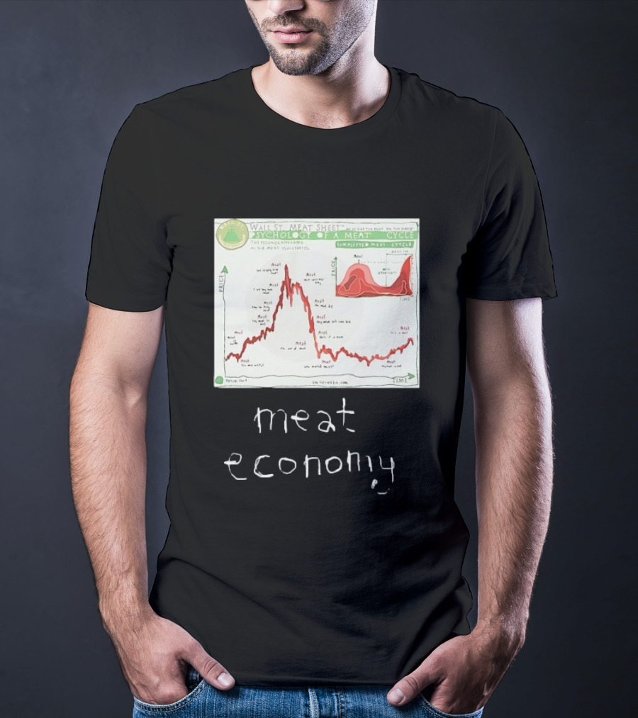 Wall St Meat Sheet Meat Economy Psycholog Of A Meat Cycle Chart T-Shirt