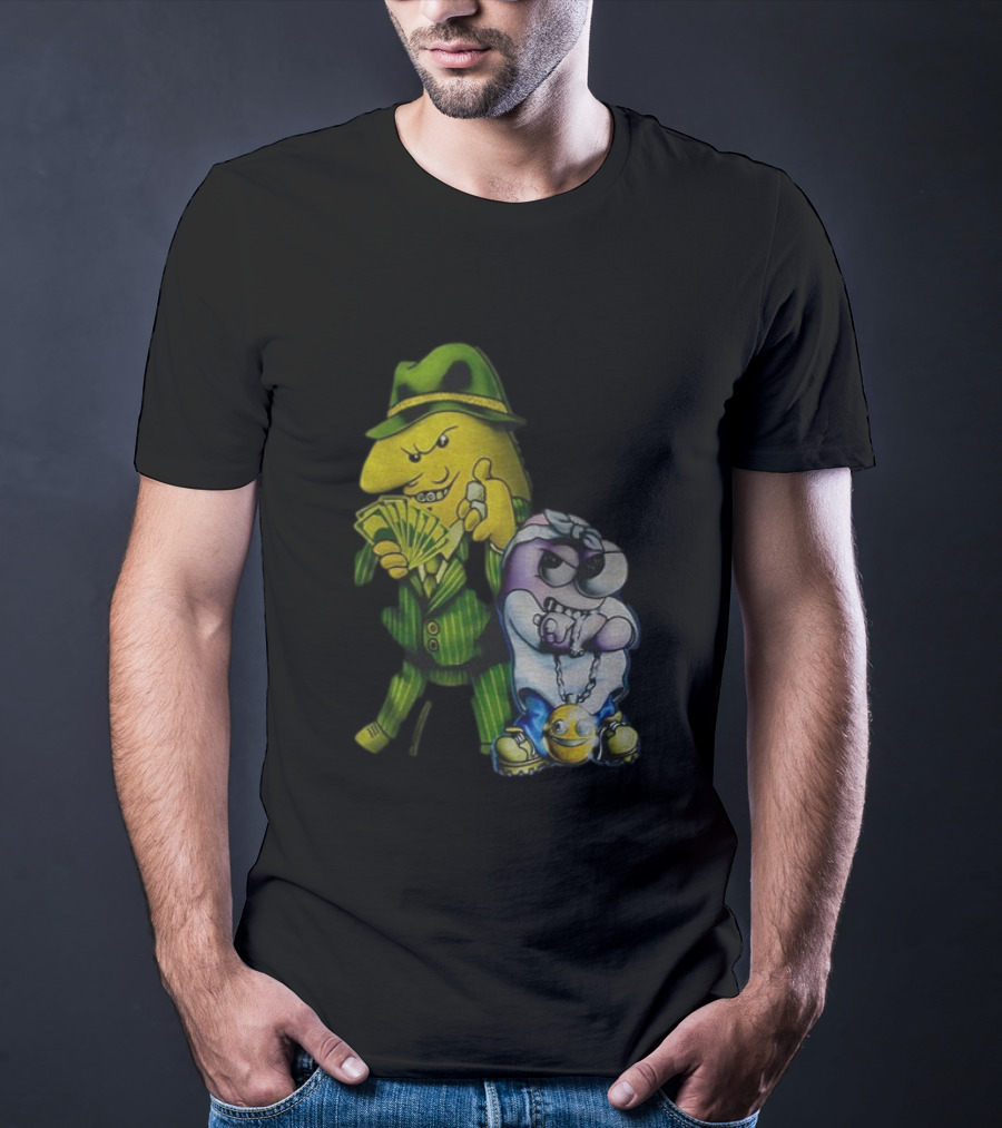 Pim And Charlie Cartoon Money And Chains Gangster Style T-Shirt