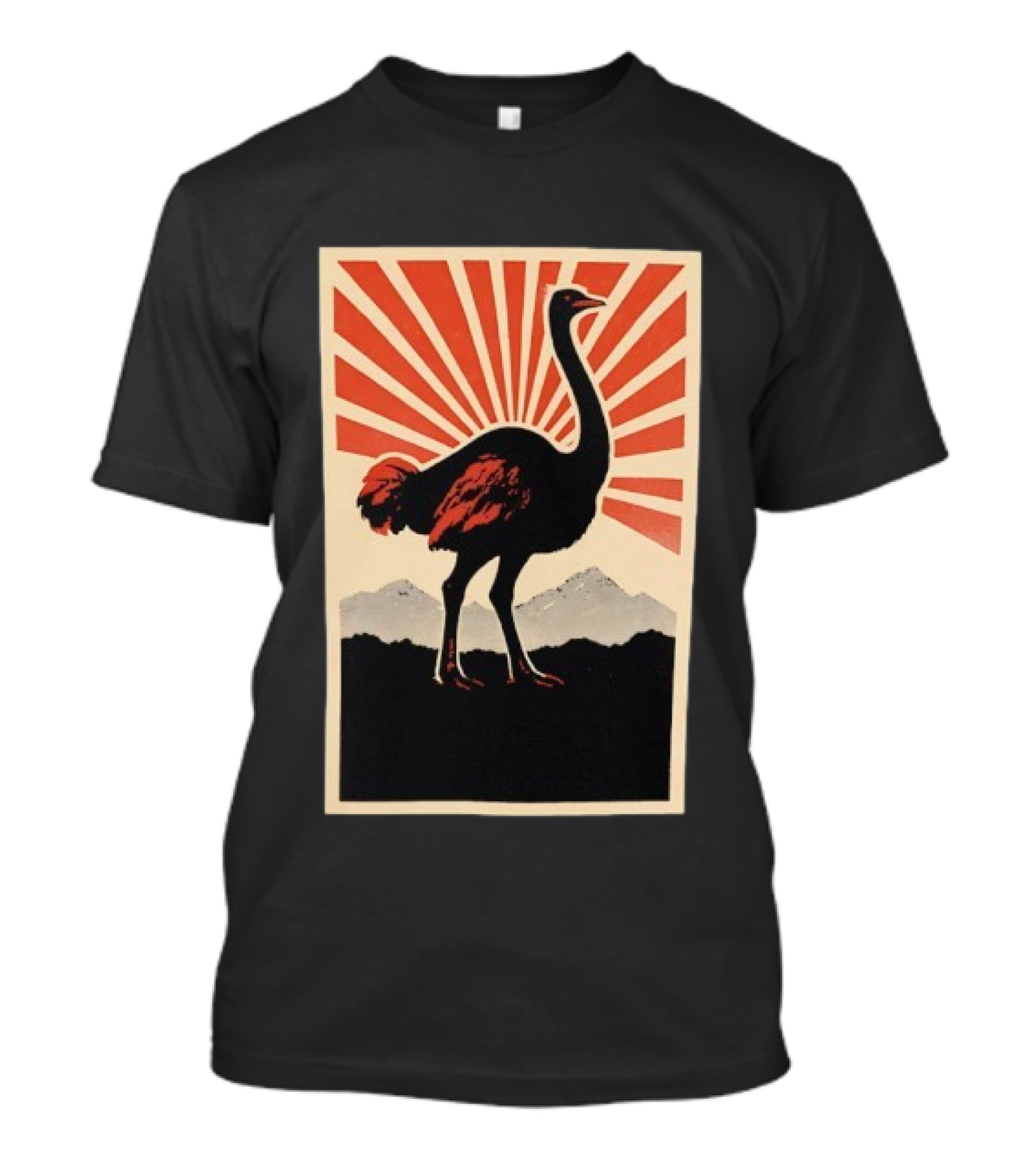 Ostrich Vintage Sunrise Silhouette T-Shirt