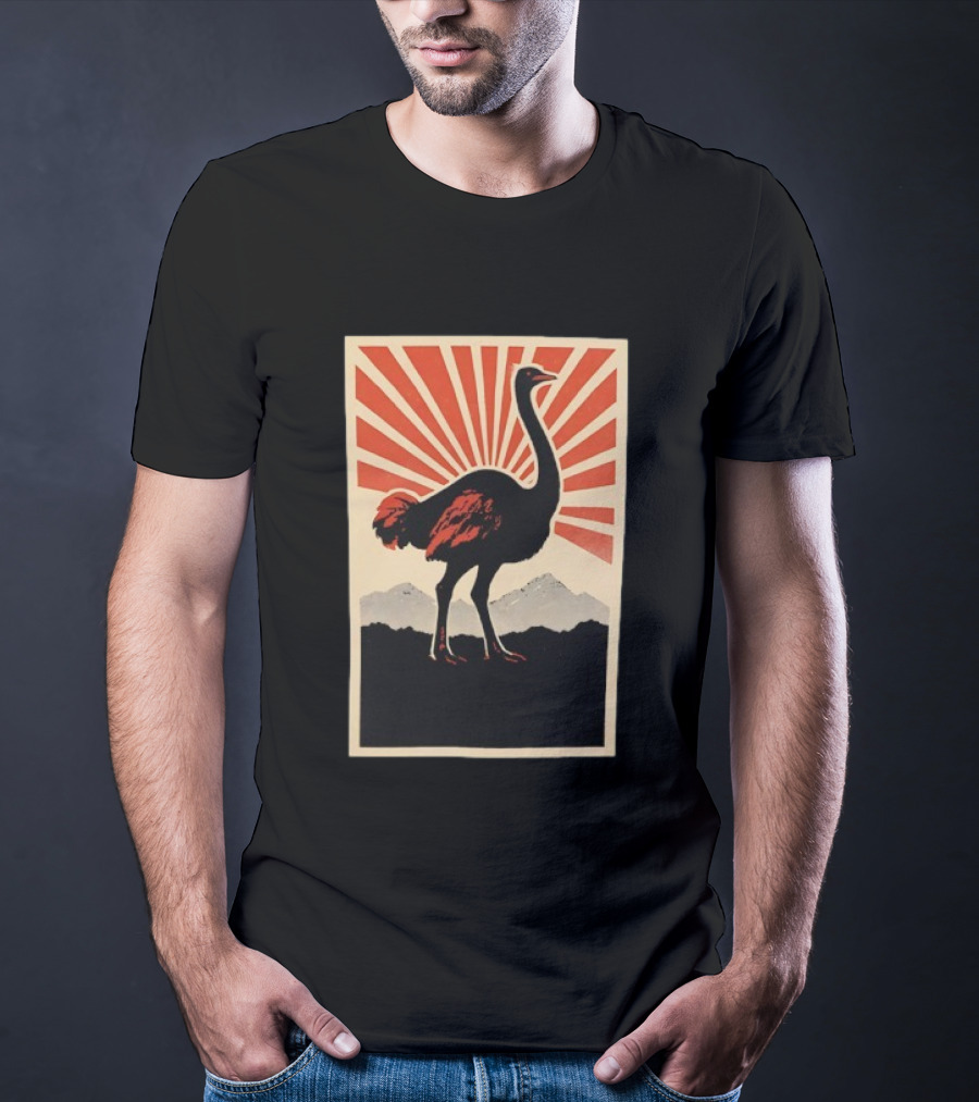 Ostrich Vintage Sunrise Silhouette T-Shirt
