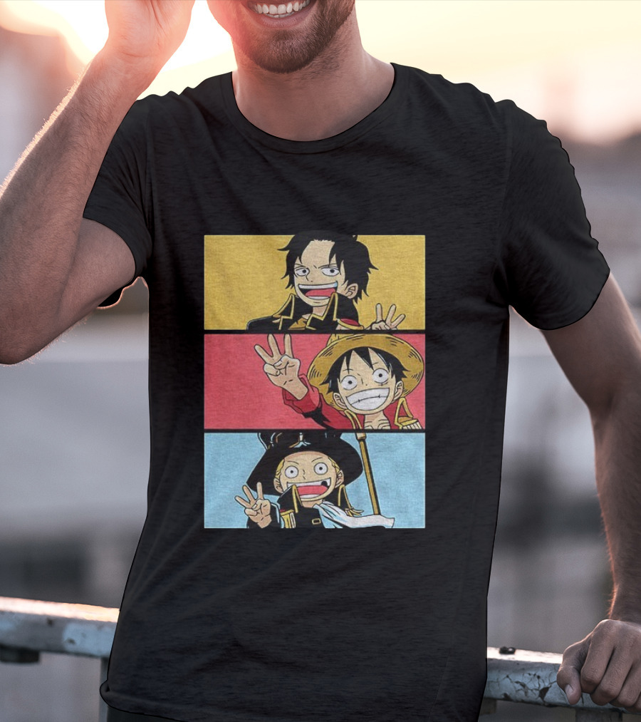 Straw Hat Pirates Luffy Ace Sabo Iwara One Piece Manga Brothers Japanese T-Shirt