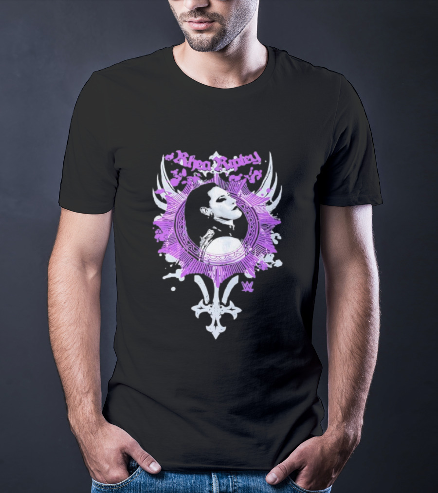 Rhea Ripley WWE Vintage Purple Circular Portrait T-Shirt