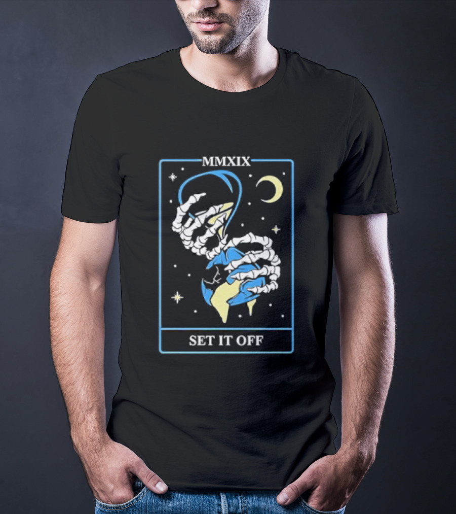 Set It Off Skeleton Hand MMXIX Moon And Stars T-Shirt