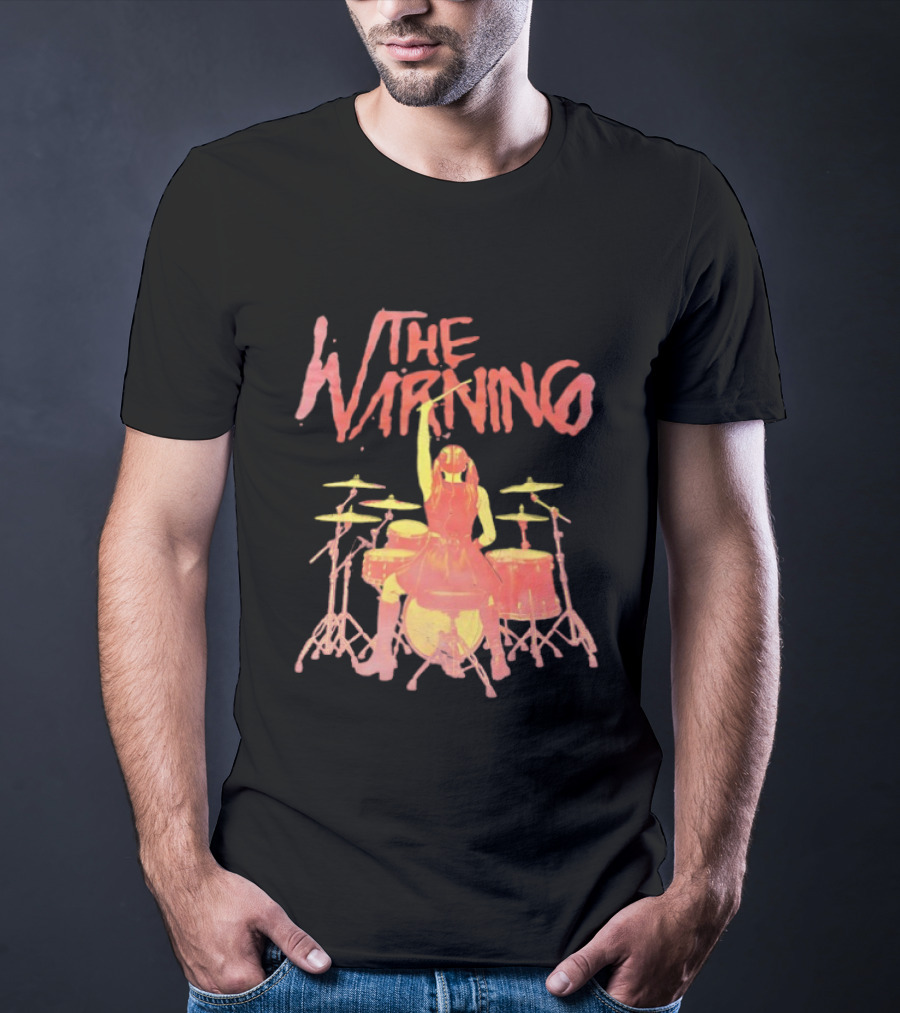 The Warning Band Vintage Drummer Silhouette Music Fans T-Shirt
