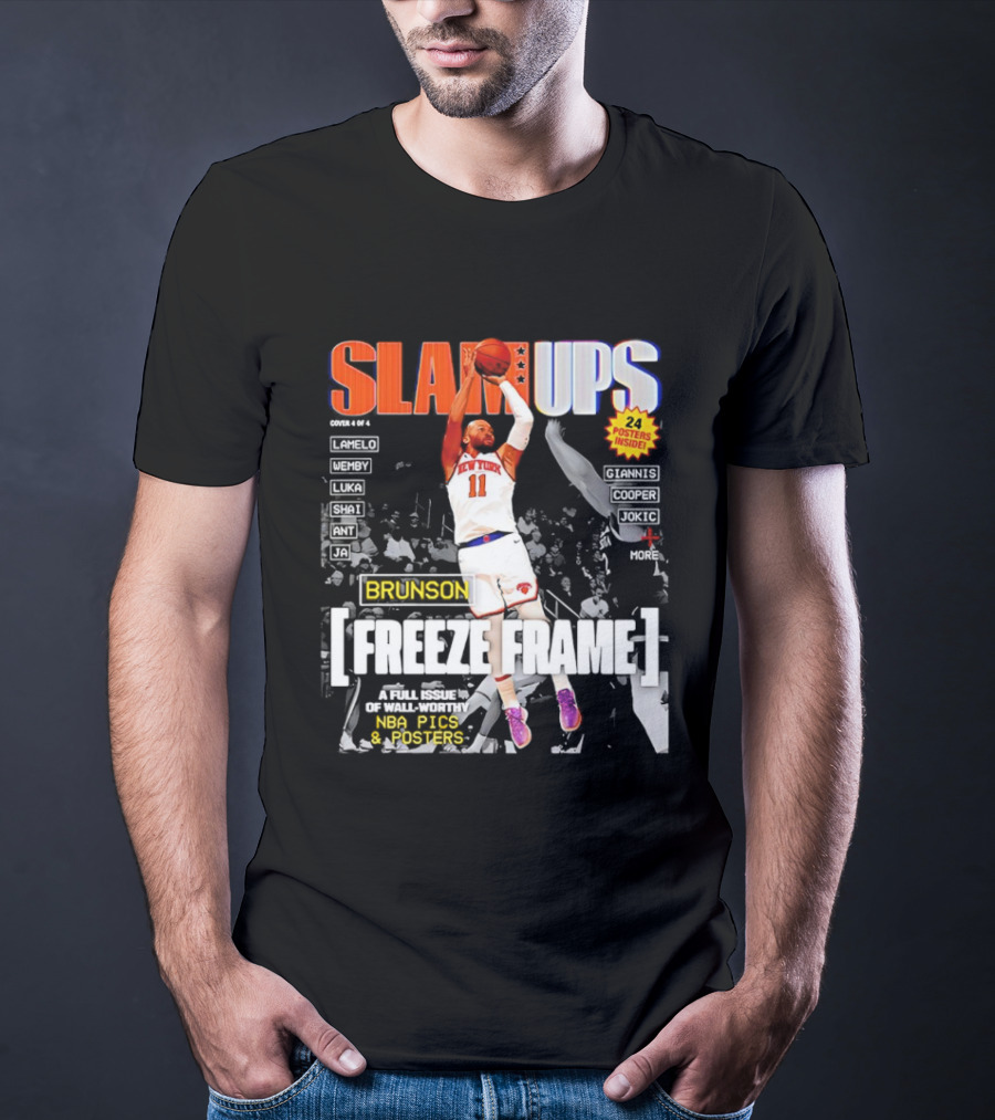 SLAM Ups Jalen Brunson Freeze Frame New York Knicks NBA Inside T-Shirt