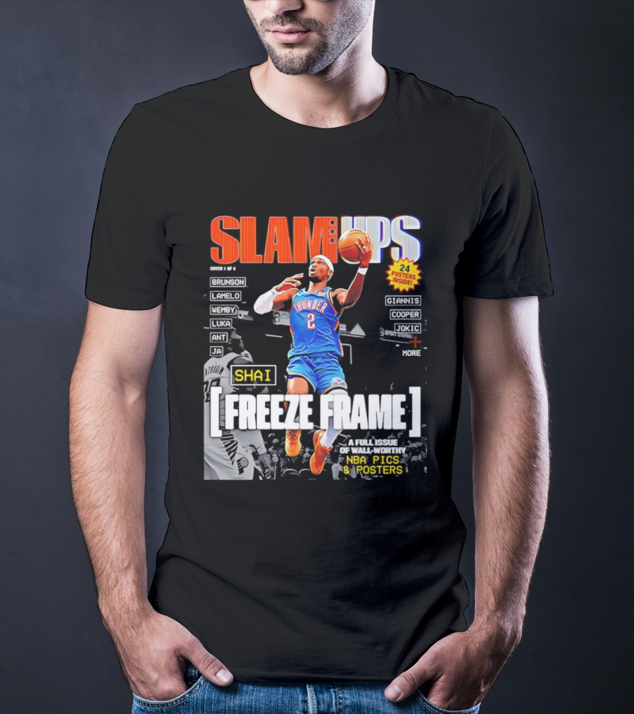 SLAM Ups Shai Gilgeous Alexander Freeze Frame Thunder NBA Picks S T-Shirt