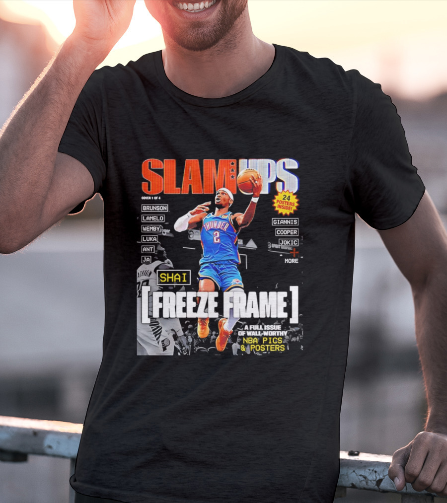 SLAM Ups Shai Gilgeous Alexander Freeze Frame Thunder NBA Picks S T-Shirt