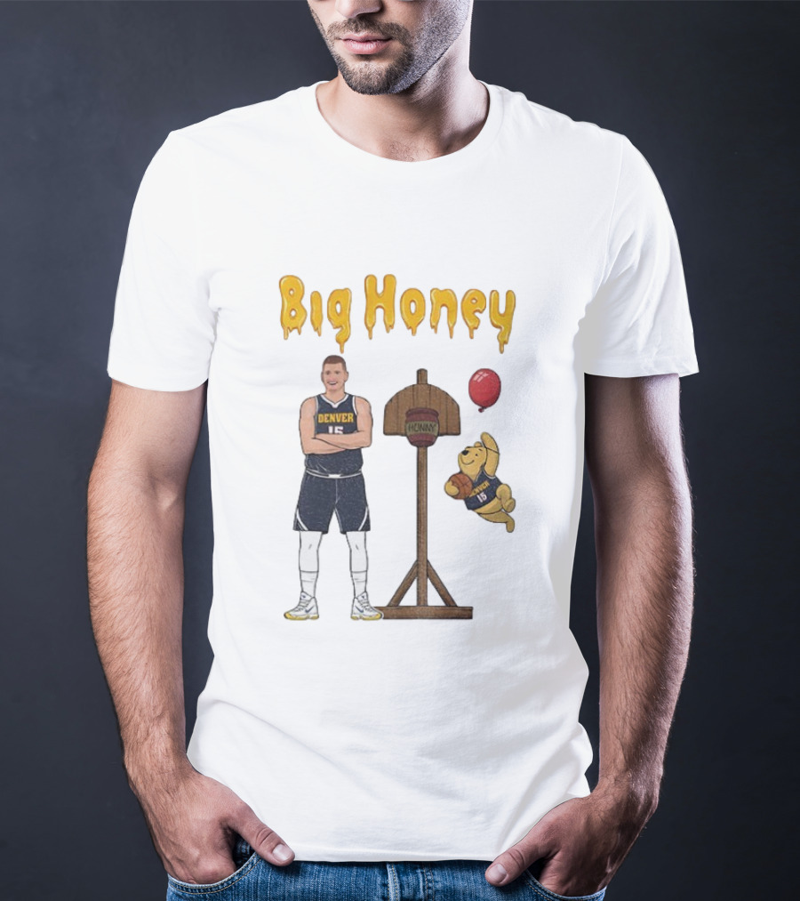 Big Honey Nikola Jokic Denver Nuggets NBA 15 Cartoon Crossover T-Shirt