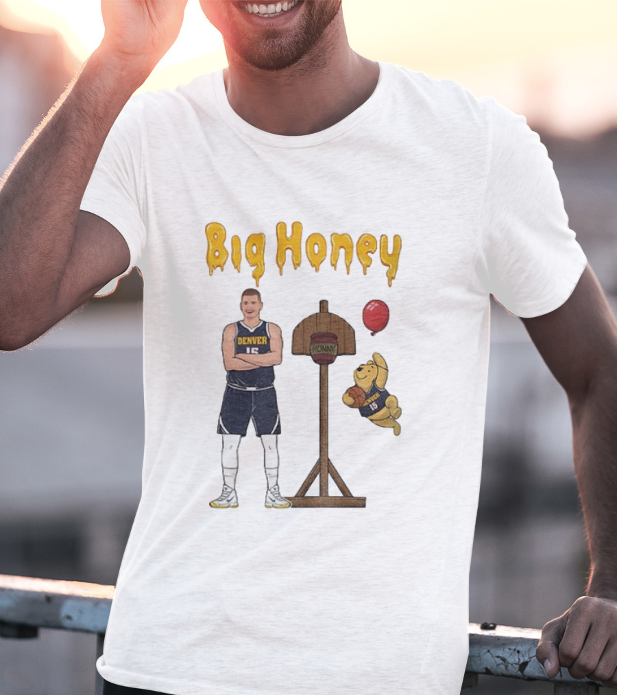 Big Honey Nikola Jokic Denver Nuggets NBA 15 Cartoon Crossover T-Shirt