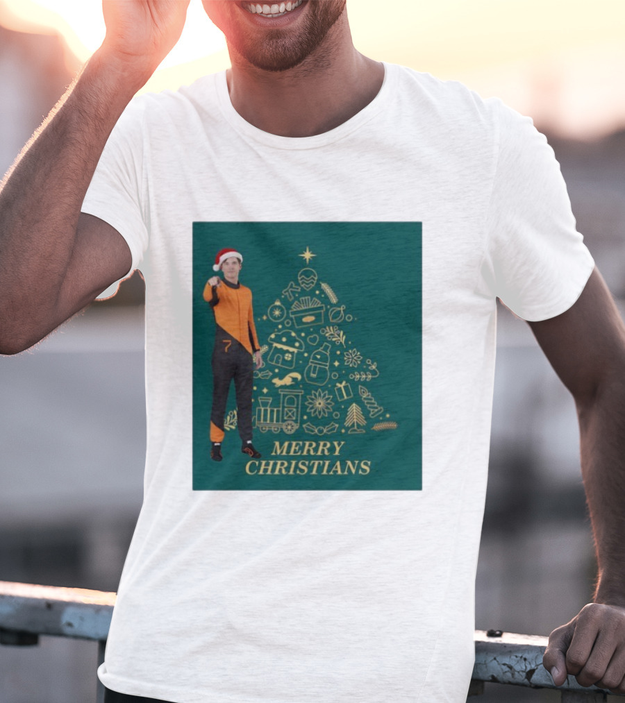 Christian Lundgaard Merry Christians Formula 1 Christmas Green T-Shirt