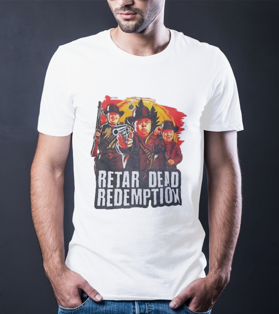 RETAR DEAD REDEMPTION Three Down Men Holding Shotguns Vintage Style T-Shirt