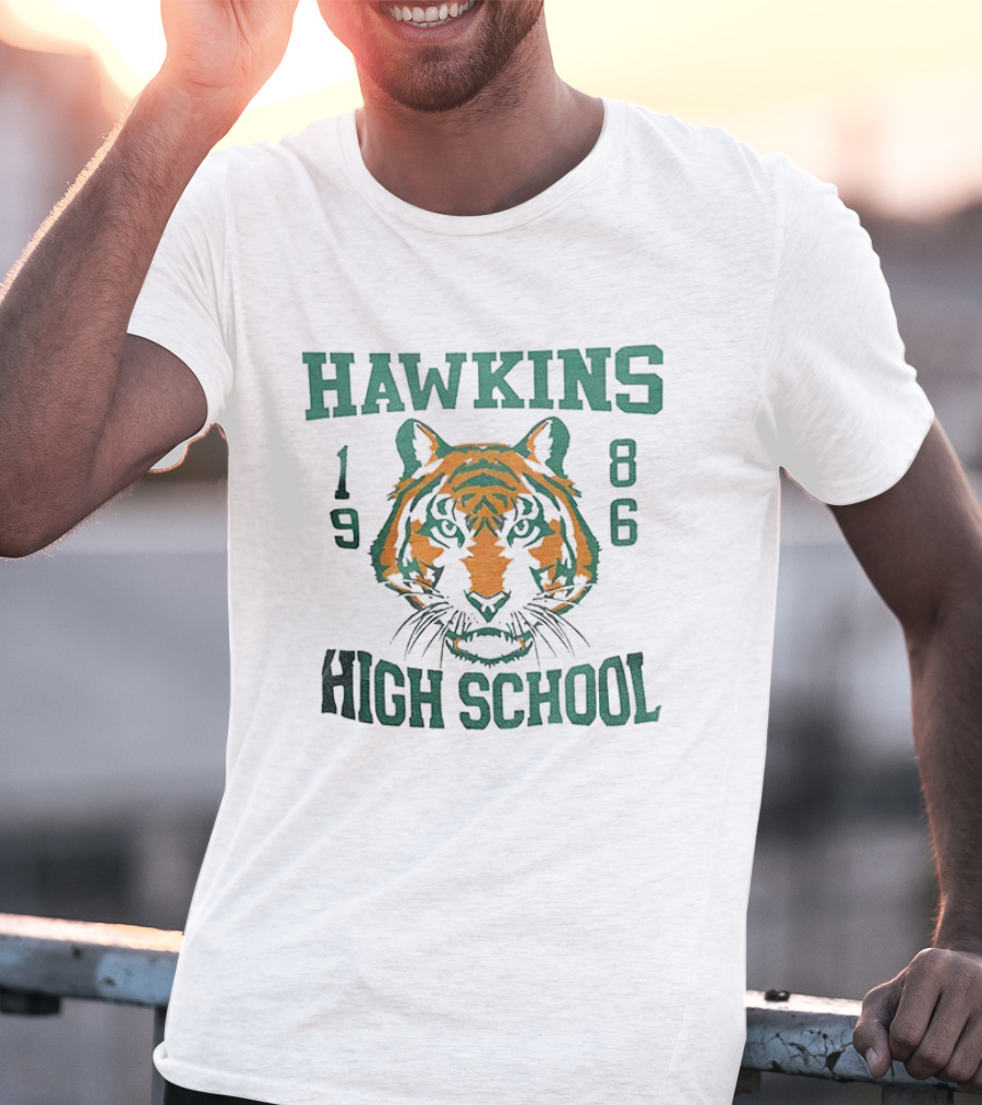 Hawkins High School 1986 Tiger Face T-Shirt