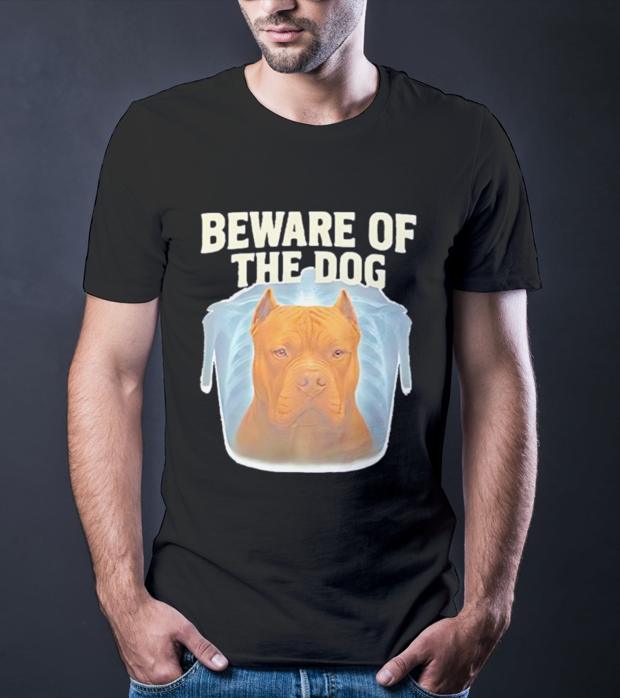 Beware Of The Dog X Ray Pitbull Warning T-Shirt