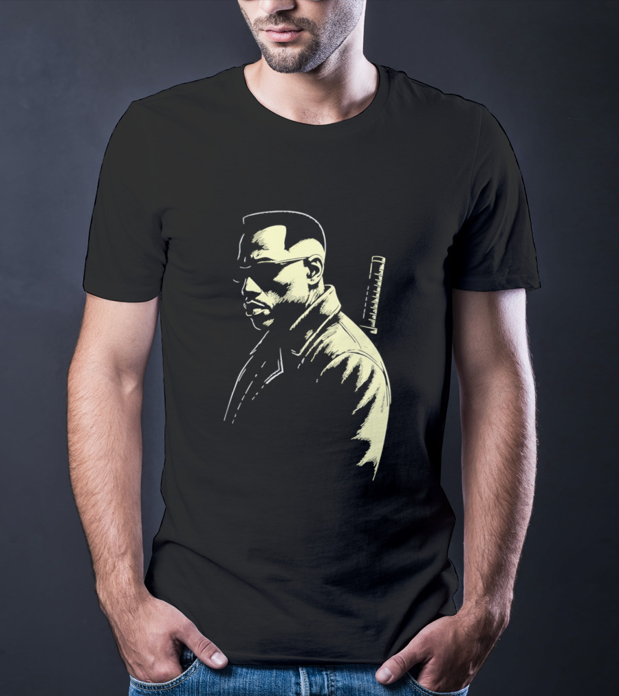 Blade Wesley Snipes Vampire Hunter Classic Samurai Sword T-Shirt