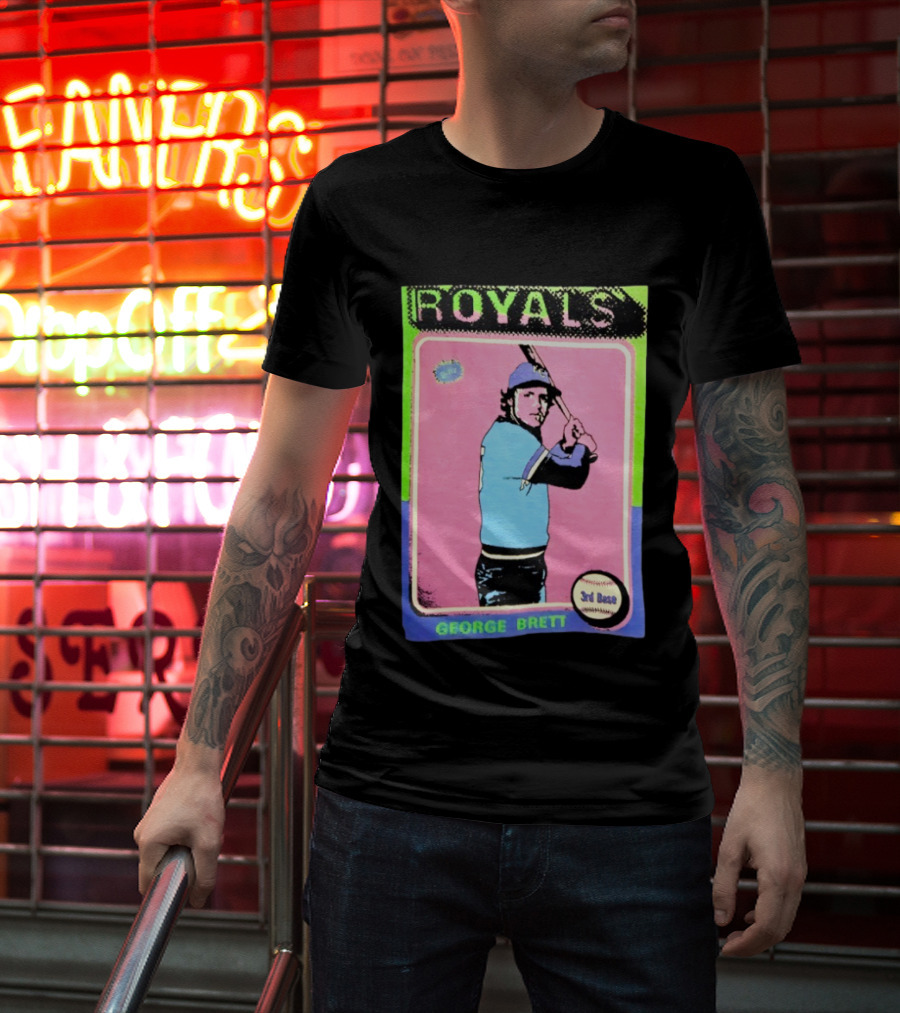 George Brett Royals 3rd Base Vintage Baseball Card T-Shirt