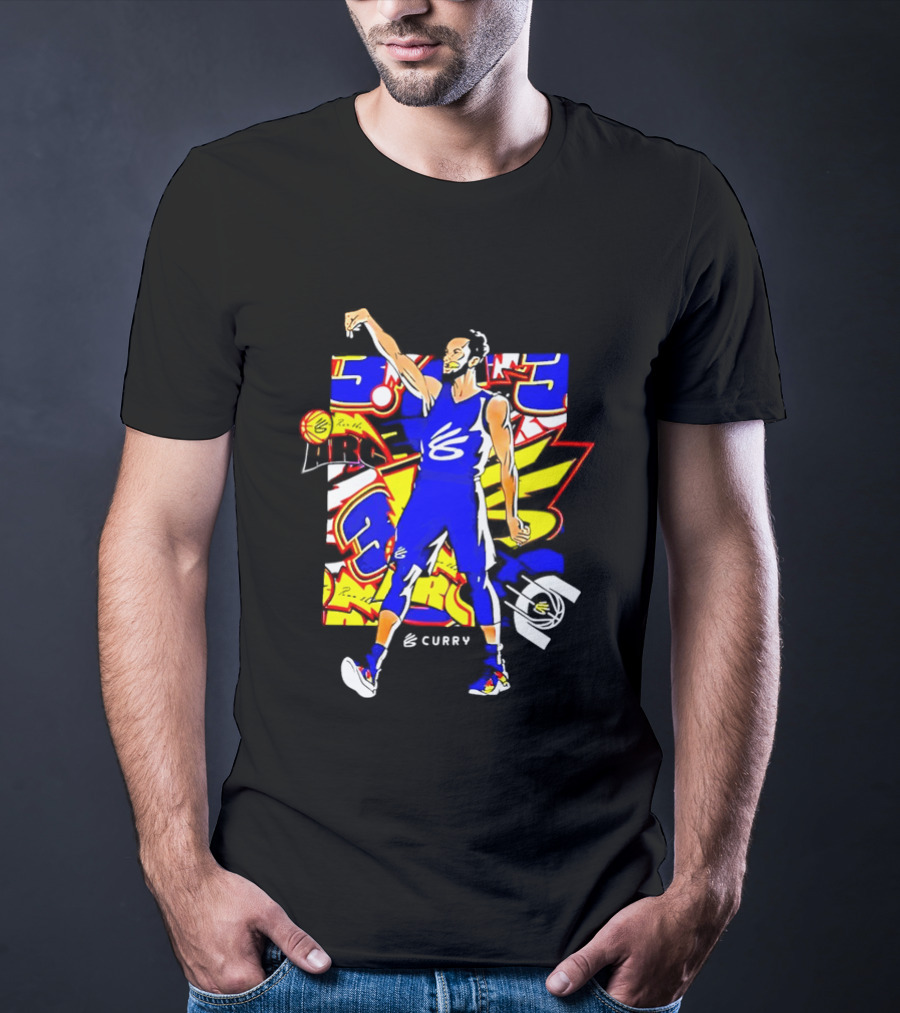 Golden State Warriors Stephen Curry Under Armour Multi Animated Three T-Shirt