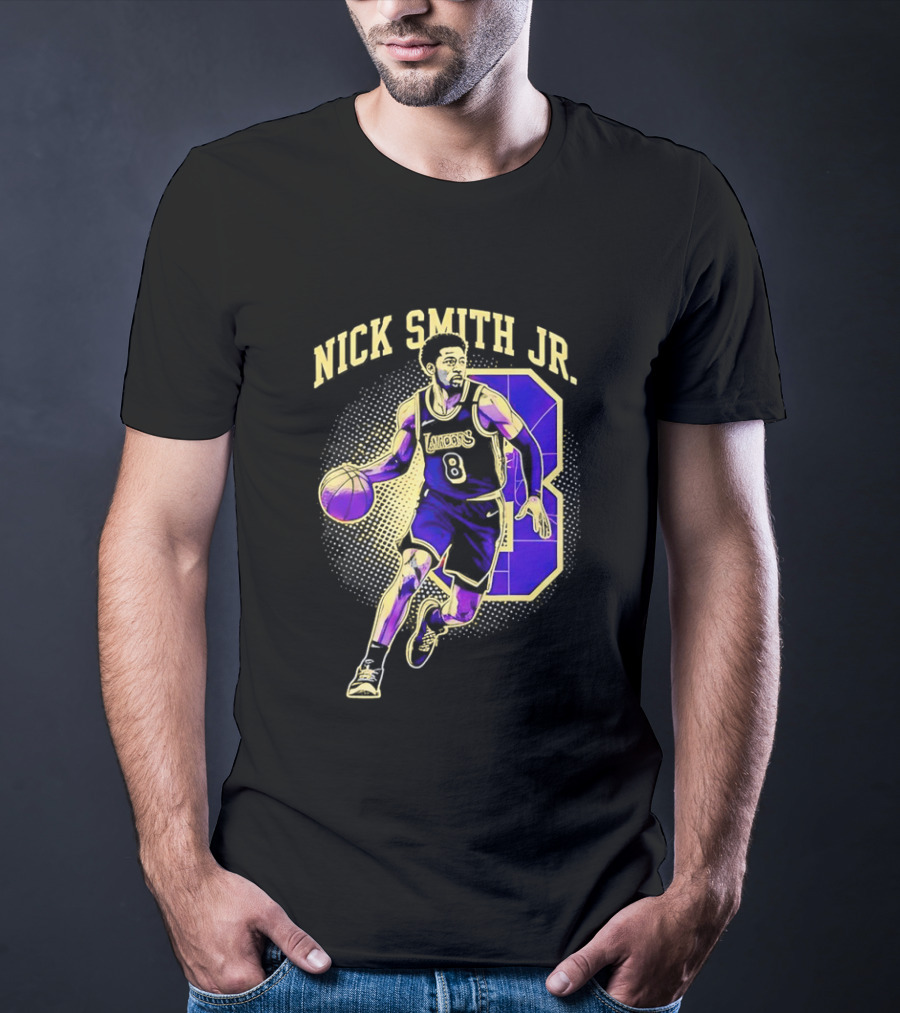 Nick Smith Jr Los Angeles Lakers Basketball Player Number 8 T-Shirt