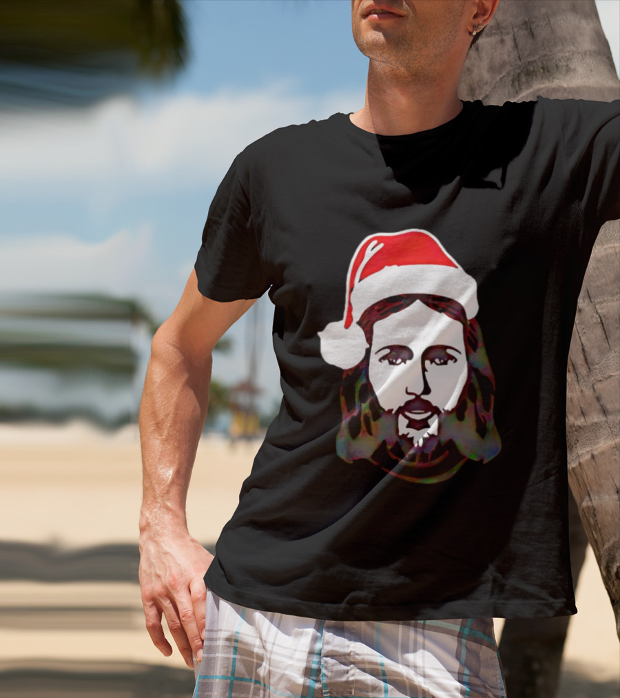 Jesus Santa Hat Christmas Birthday Celebration T-Shirt