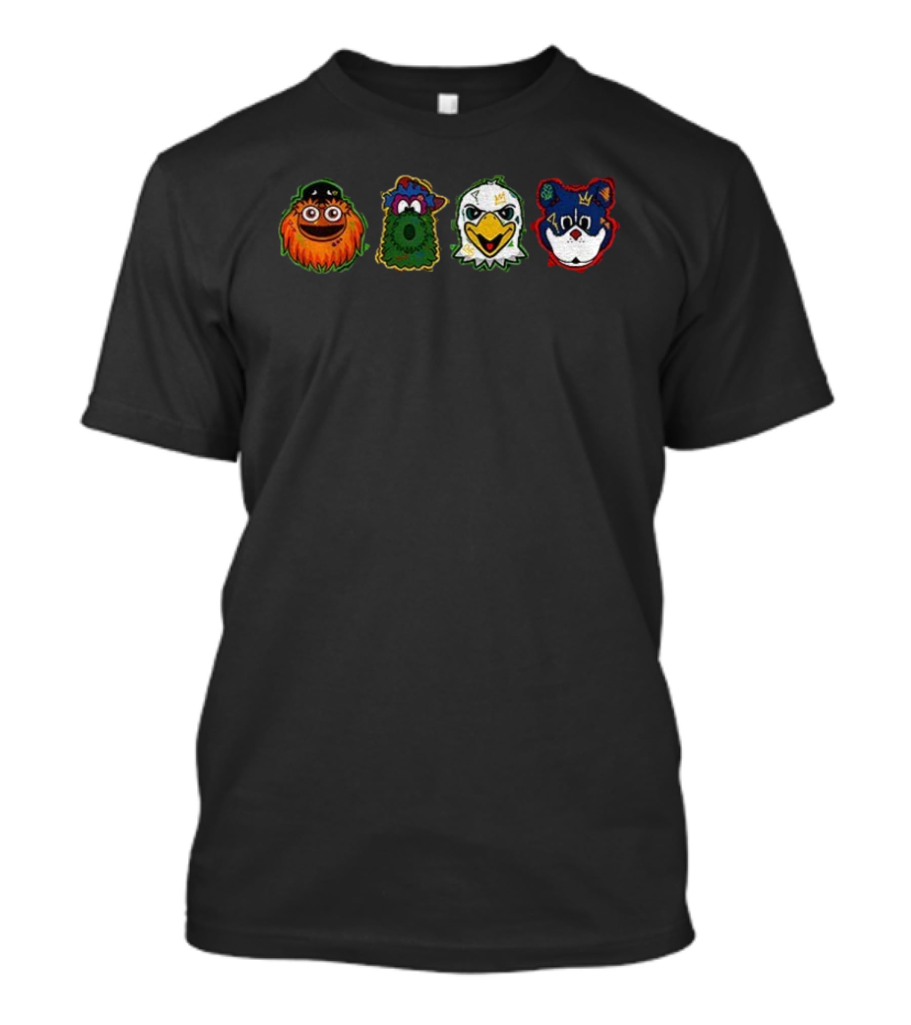 Philadelphia Sports Mascots Gritty Phanatic Swoop Franklin Flyers Phillies Eagles 76ers T-Shirt