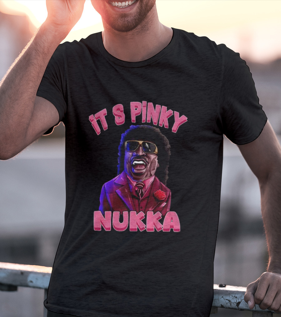 IT'S PINKY NUKKA Cartoon Vintage Style Afro Retro Suit Sunglasses T-Shirt