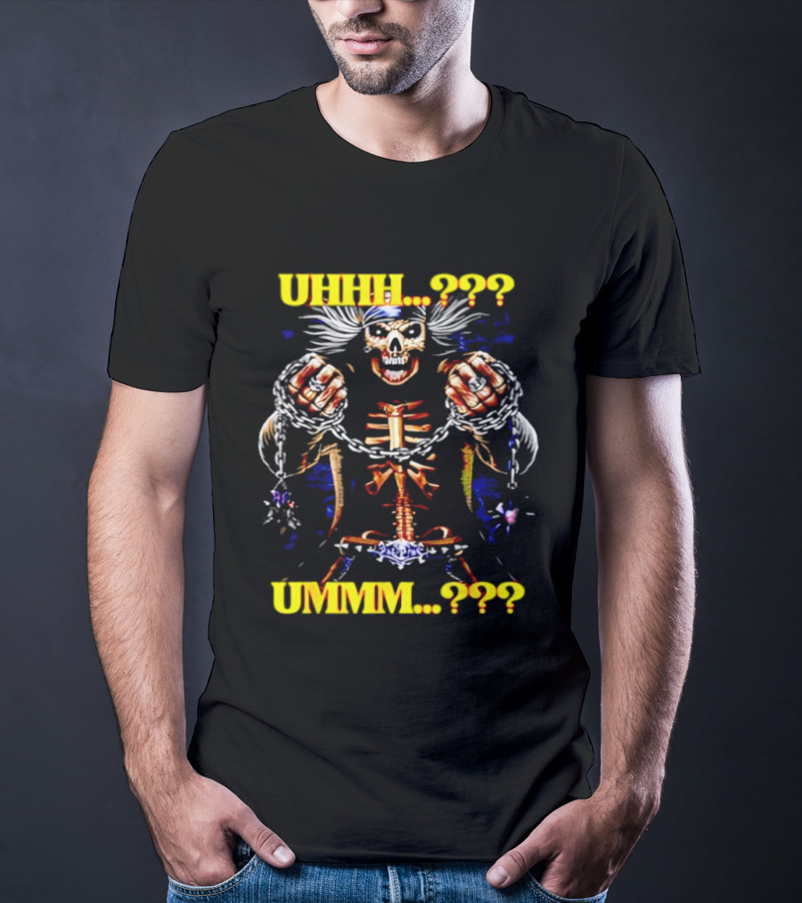 Skeleton Uhhh Ummm Horror Question Marks T-Shirt