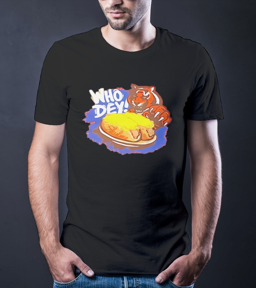 Who Dey Cincinnati Bengals Tiger Skyline Chili T-Shirt