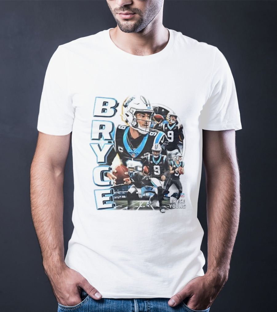 Bryce Young Carolina Panthers NFL Quarterback Football Collage T-Shirt