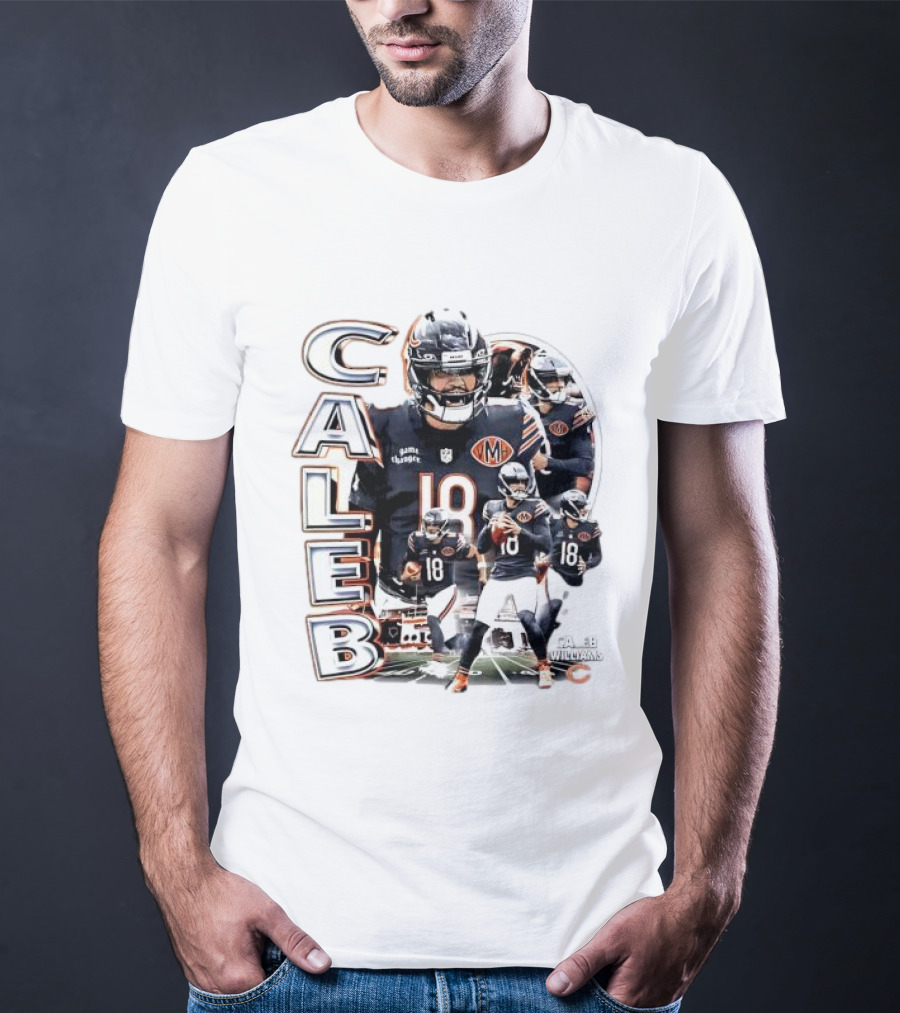 Chicago Bears Caleb Williams Player Number 18 Football T-Shirt
