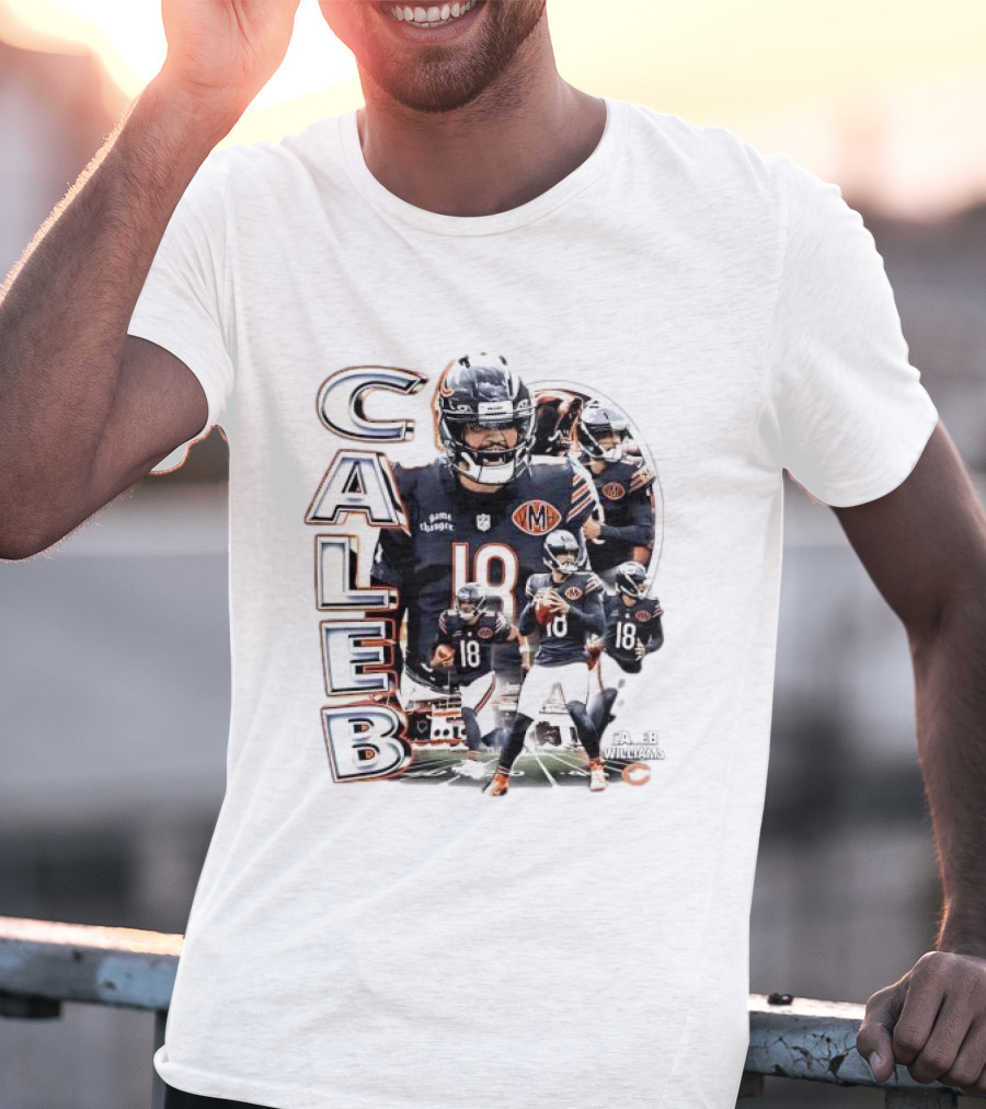 Chicago Bears Caleb Williams Player Number 18 Football T-Shirt