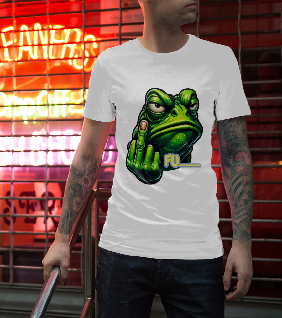 FU Frog Meme Gesture T-Shirt