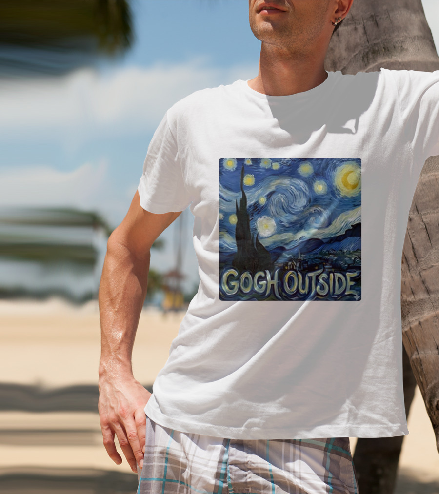 Gogh Outside Starry Night Van Gogh T-Shirt