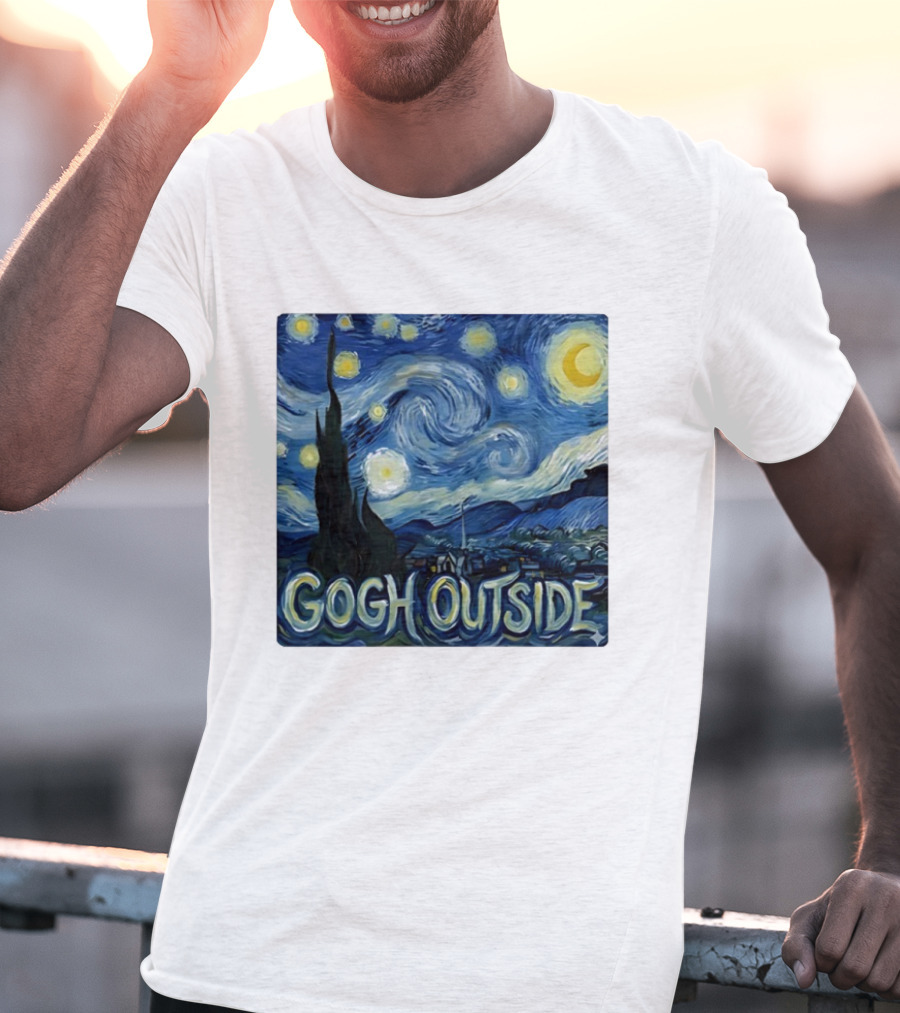 Gogh Outside Starry Night Van Gogh T-Shirt
