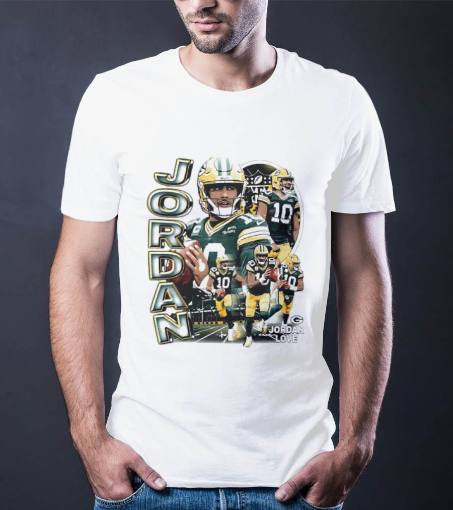 Green Bay Packers Jordan Love Player Montage T-Shirt