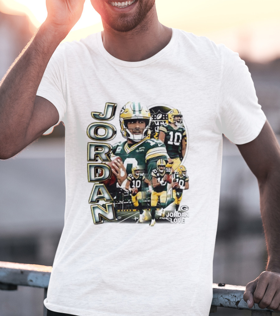 Green Bay Packers Jordan Love Player Montage T-Shirt