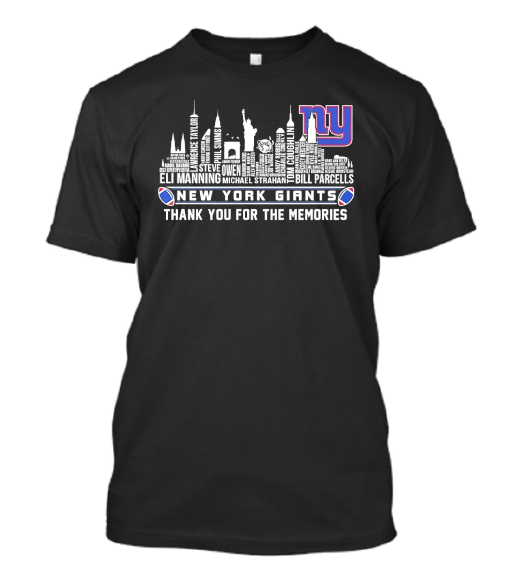 New York Giants Eli Manning Thank You For The Memories City Skyline T-Shirt