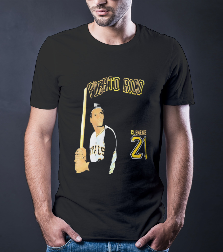 Puerto Rico Roberto Clemente 21 Pittsburgh Pirates Baseball T-Shirt