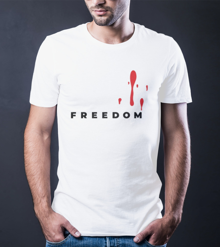 Charlie Kirk Liberty Freedom Memorial Blood Splatter T-Shirt