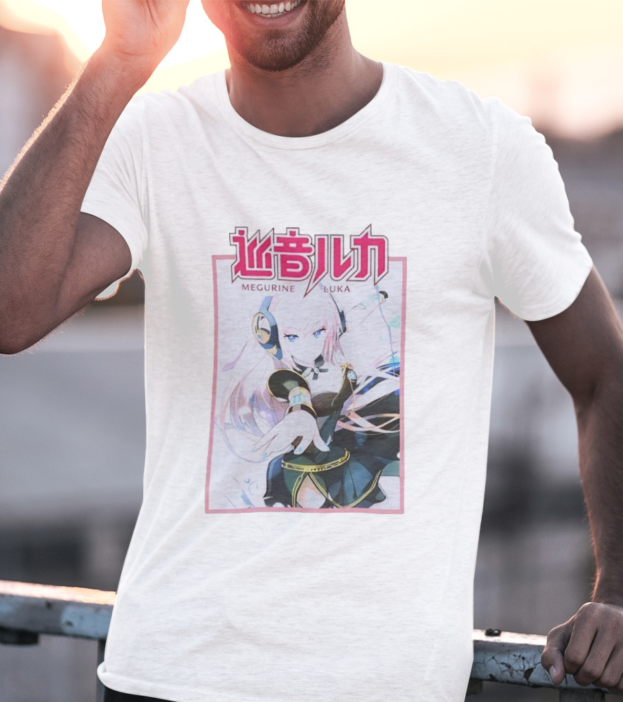 Megurine Luka Anime Vocaloid Headphones And Outfit T-Shirt