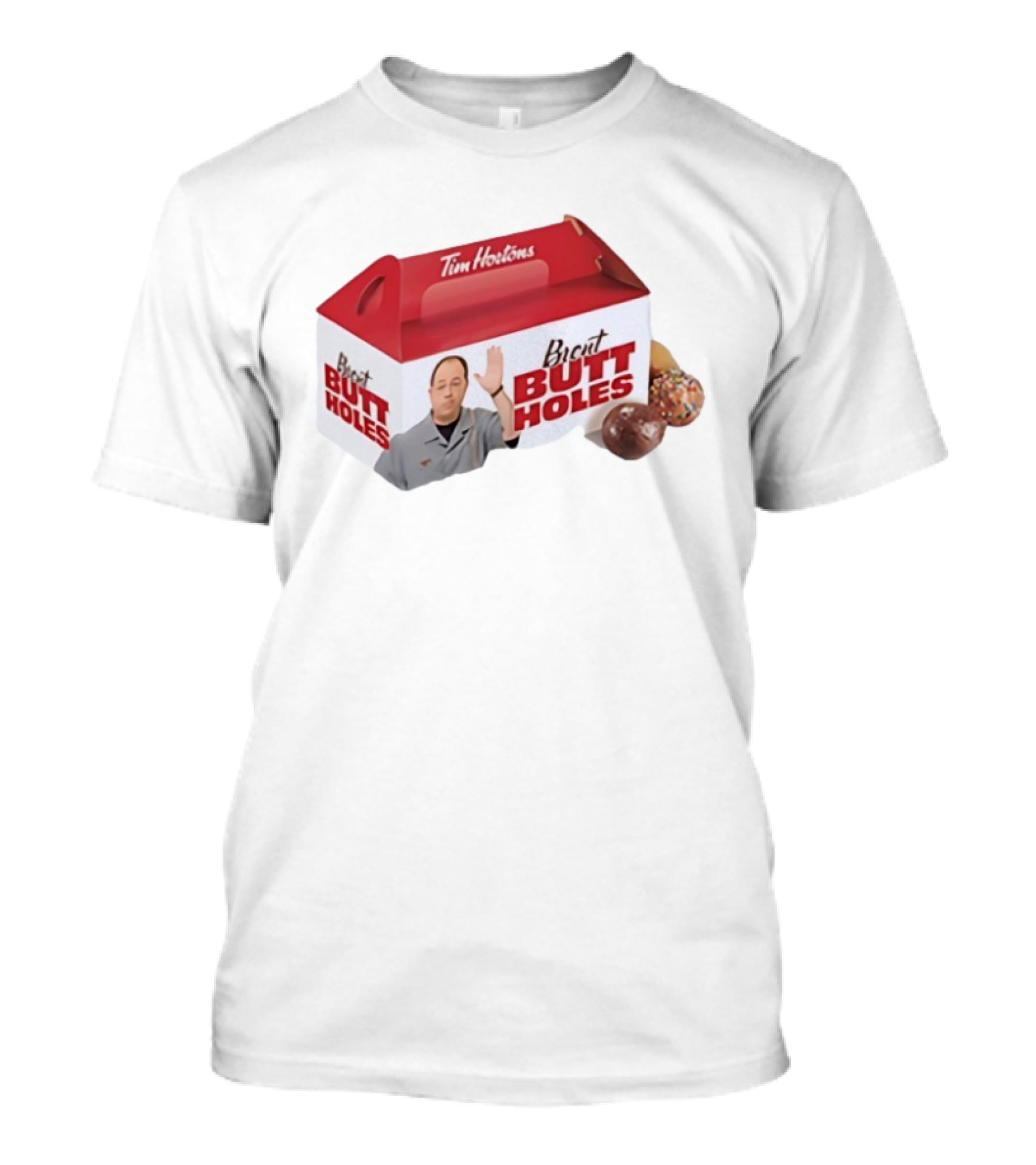 Tim Hortons Brent Butt Holes Box With Donuts T-Shirt