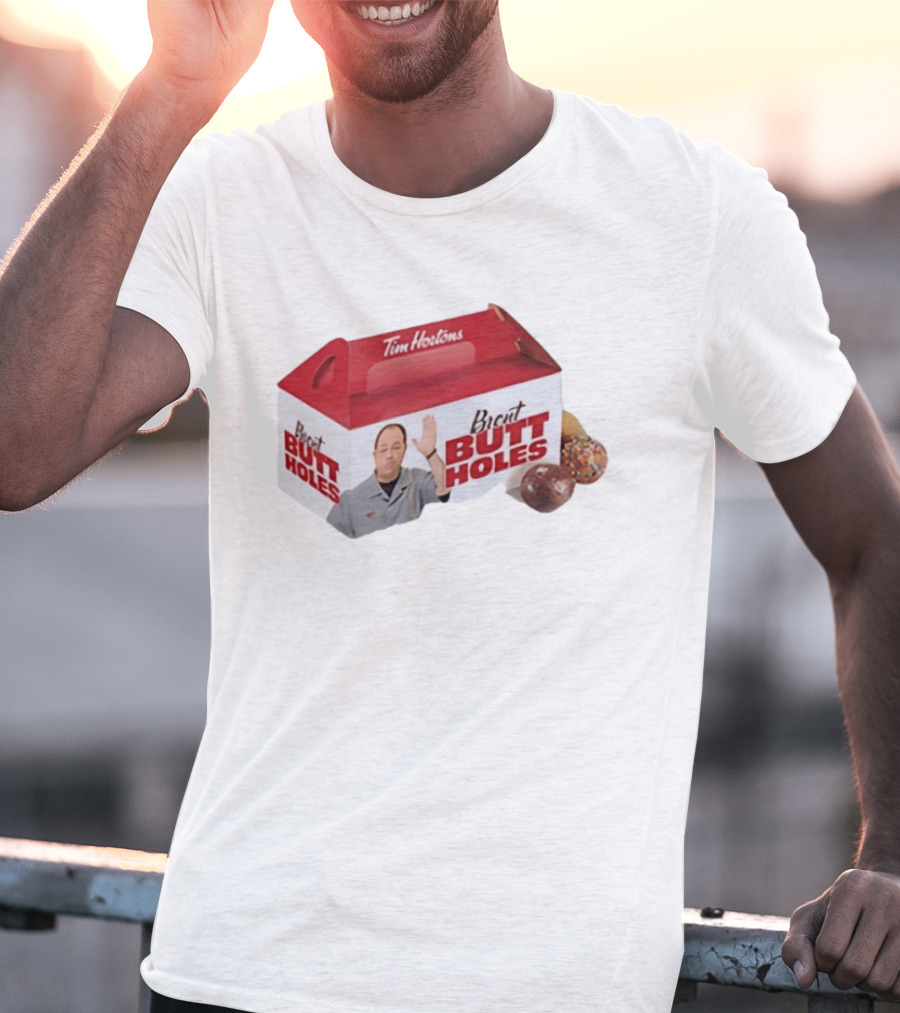 Tim Hortons Brent Butt Holes Box With Donuts T-Shirt