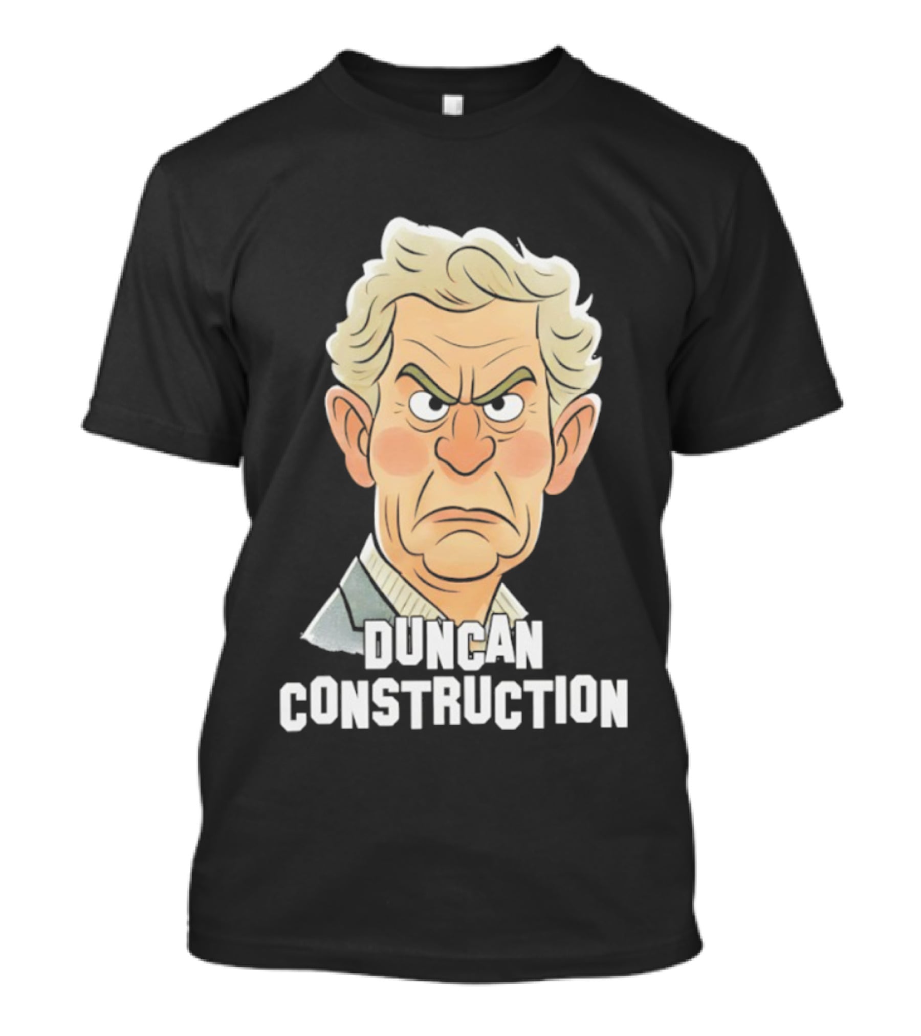 Duncan Construction Grumpy Caricature T-Shirt