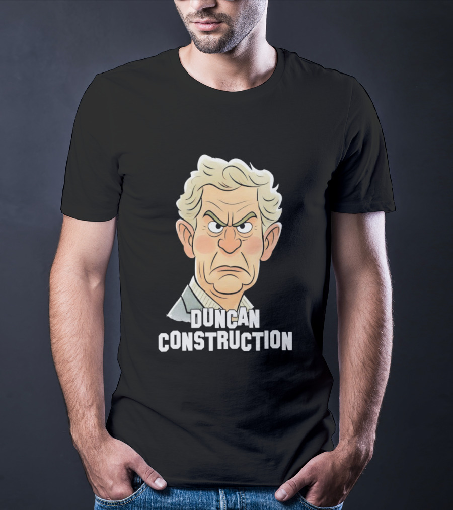 Duncan Construction Grumpy Caricature T-Shirt