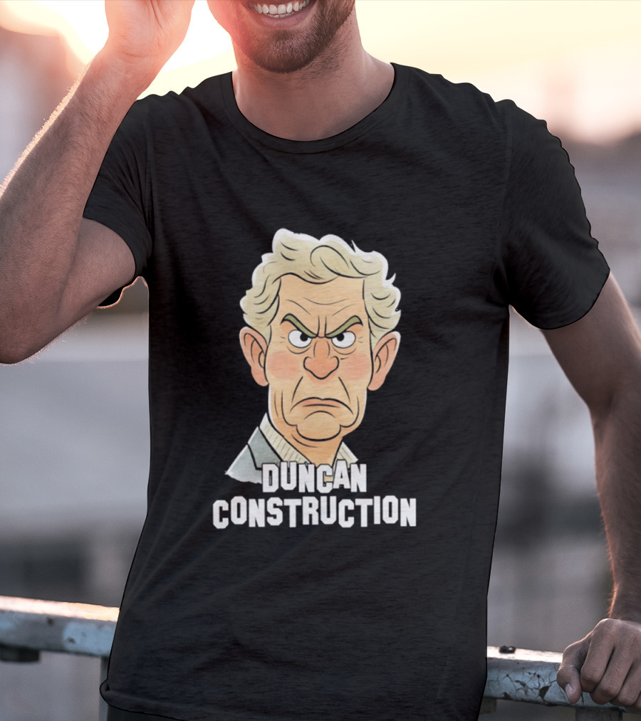 Duncan Construction Grumpy Caricature T-Shirt