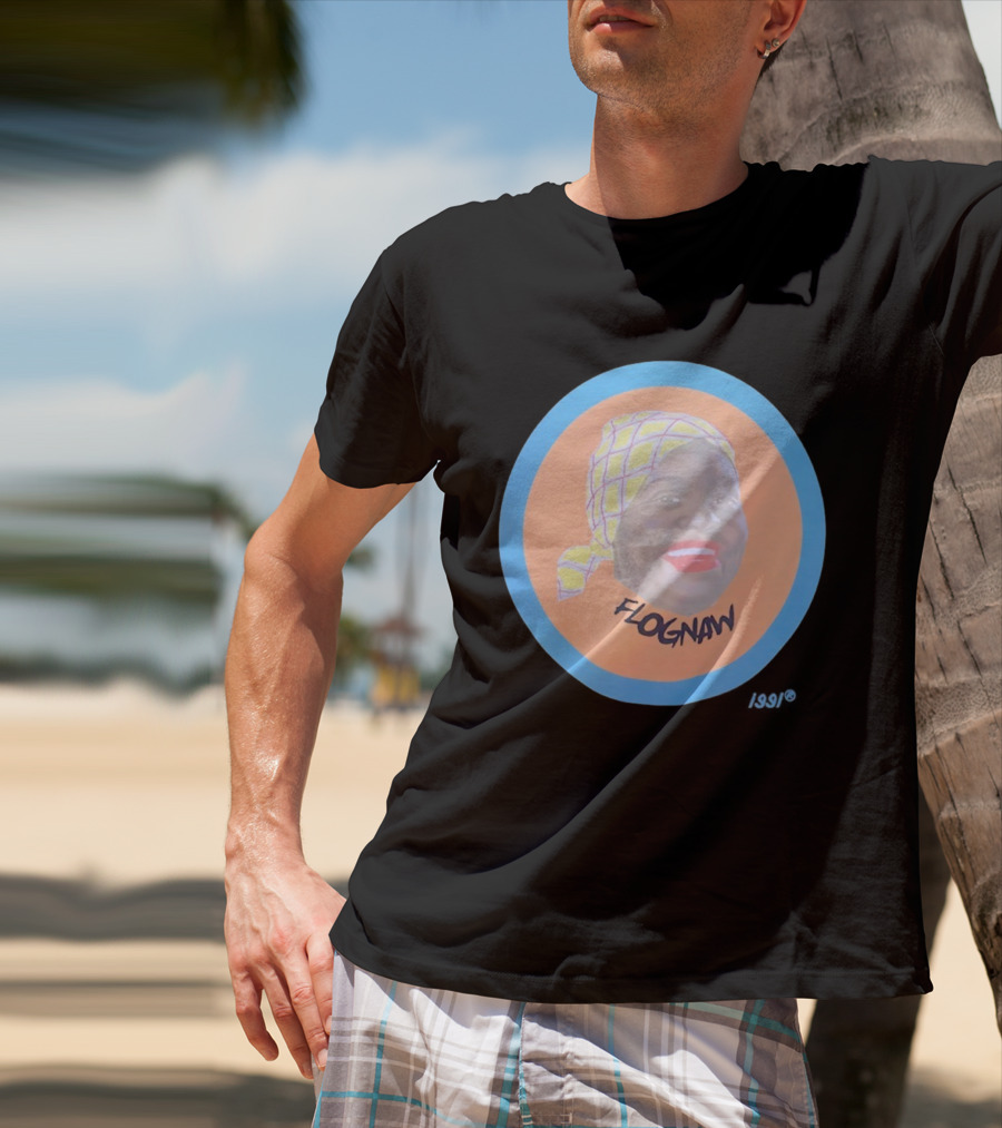 Golf Wang Flognaw Portrait Yellow Scarf Oval Blue Border T-Shirt